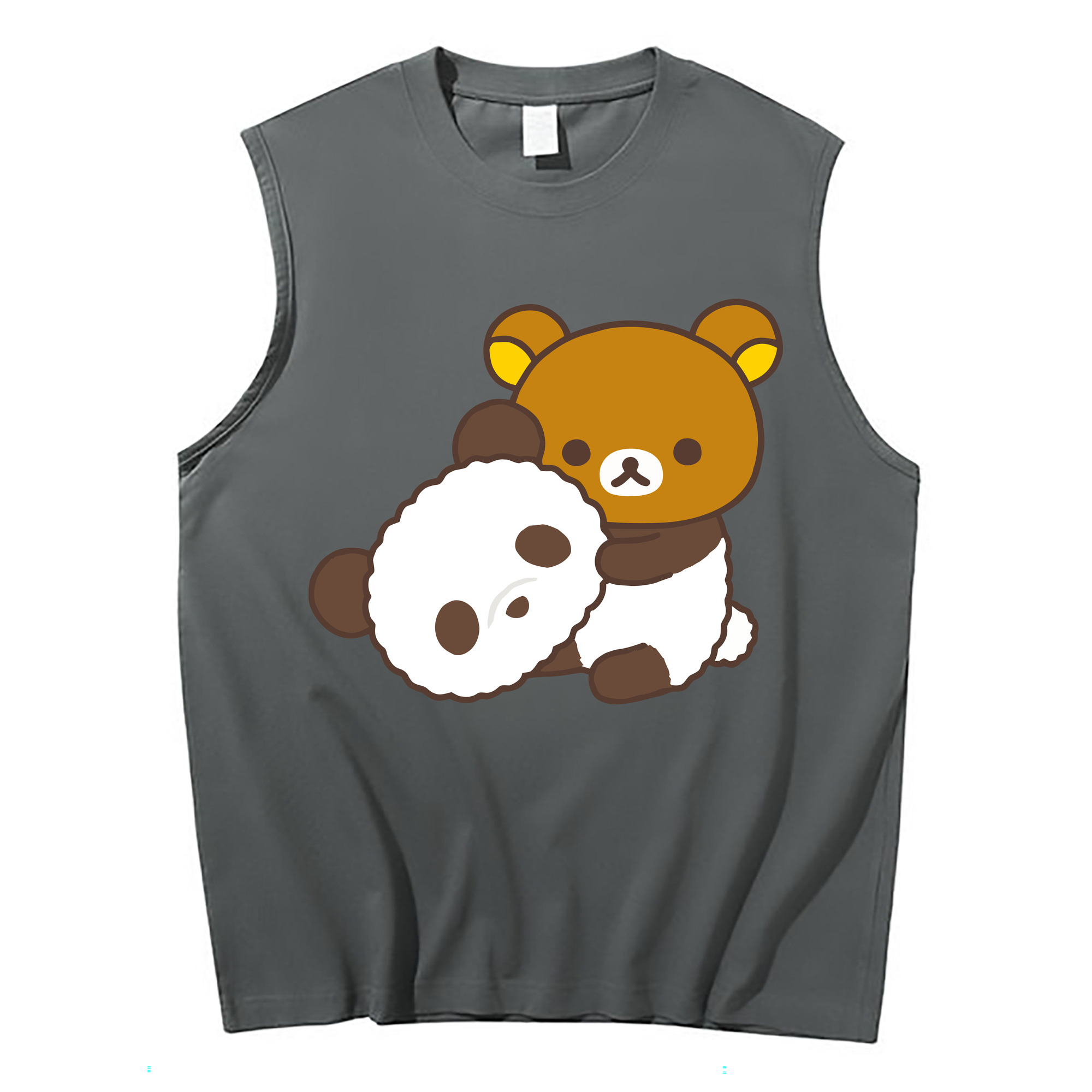（画像用） リラックマ リラックマ キイロイトリ Rilakkuma Korilakkuma Kiiroitori コットン100％タンクトップ（フロントプリント）